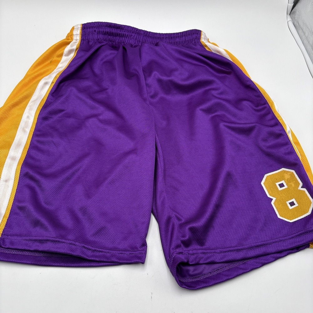 Kobe Bryant Shorts Size Medium Just Play Brand Purple Gold Number‎ 8 Basketball